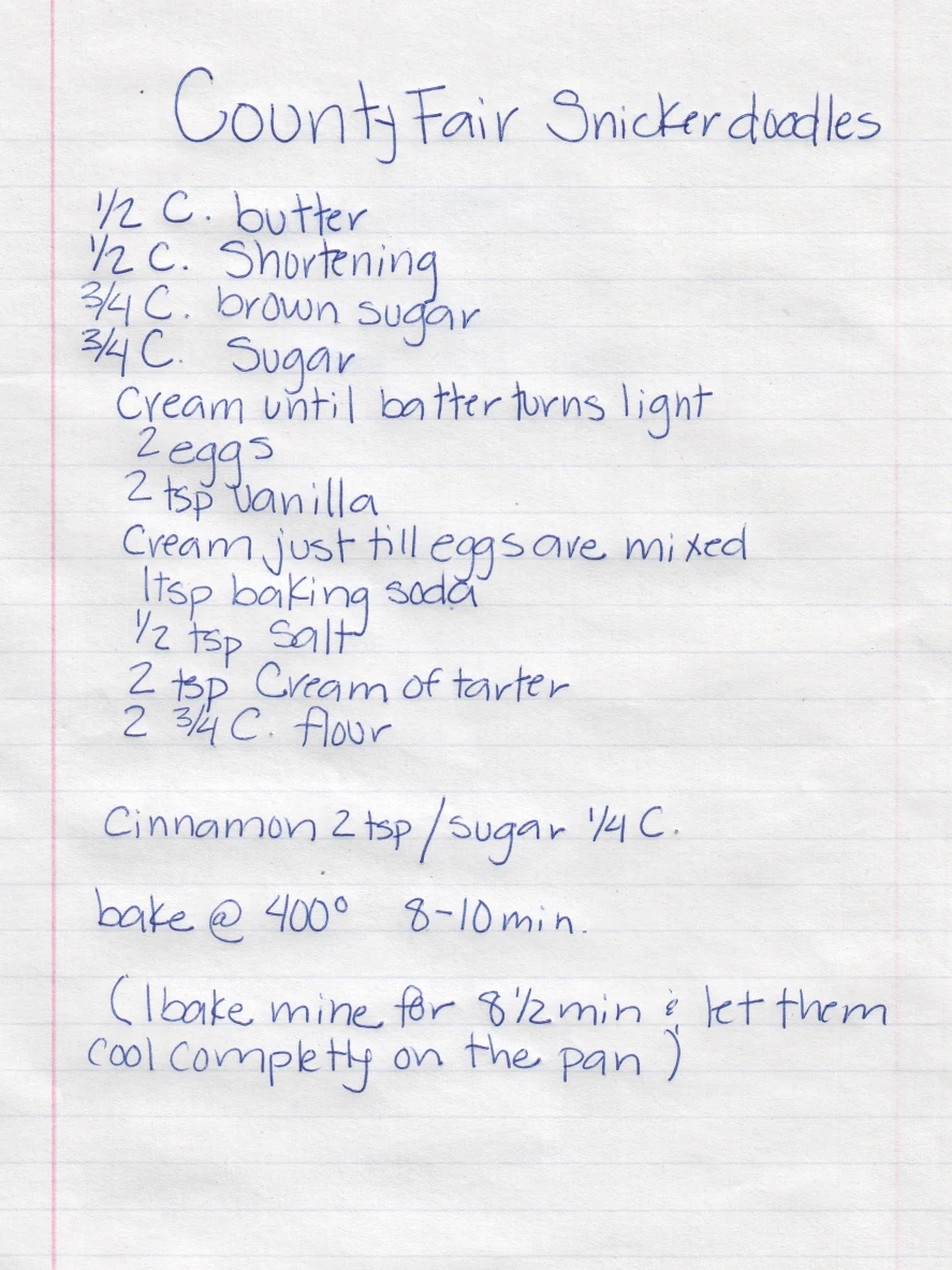 County Fair Snickerdoodles Recipe (Original)